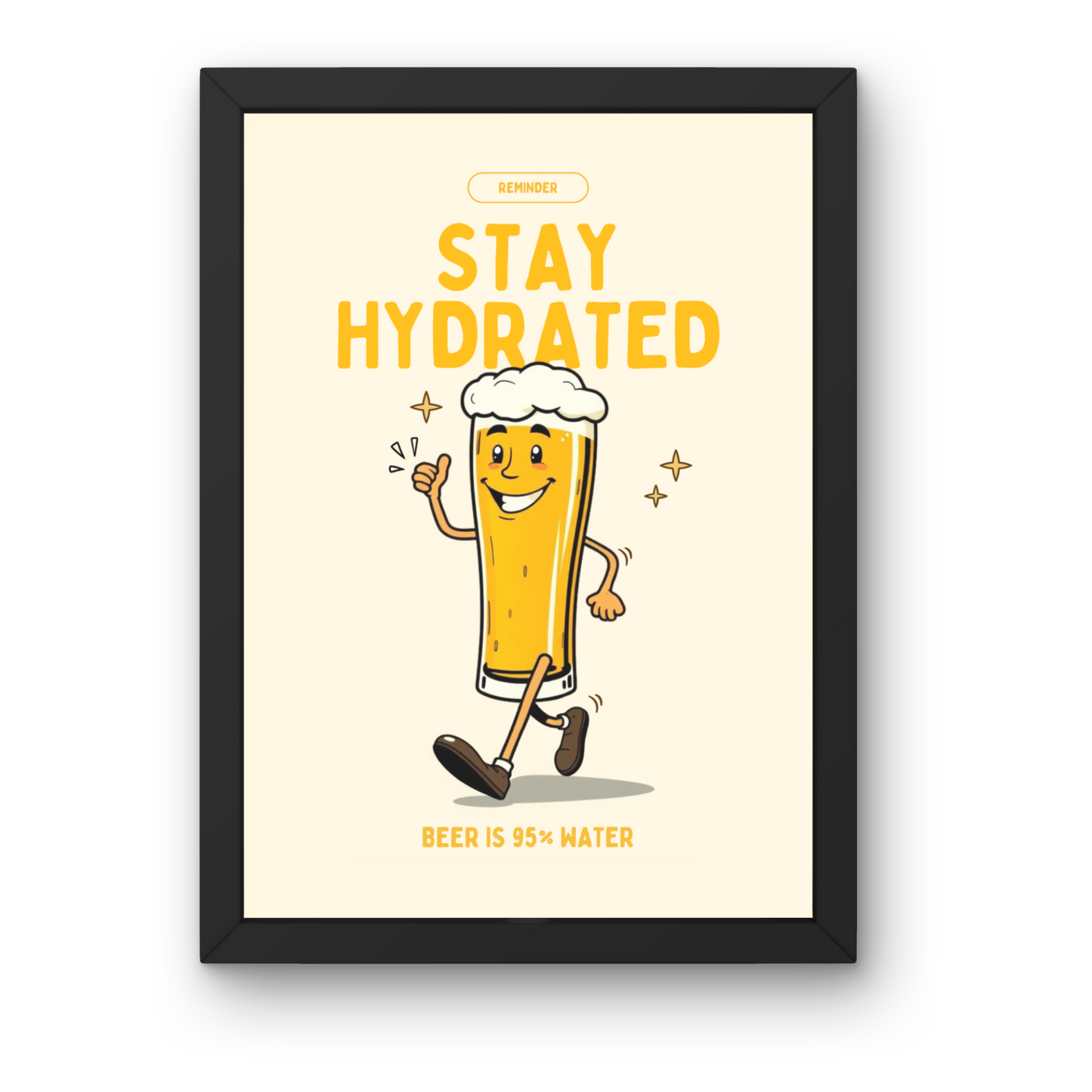 Stay Hydrated - Retro 1920's Style Beer Poster