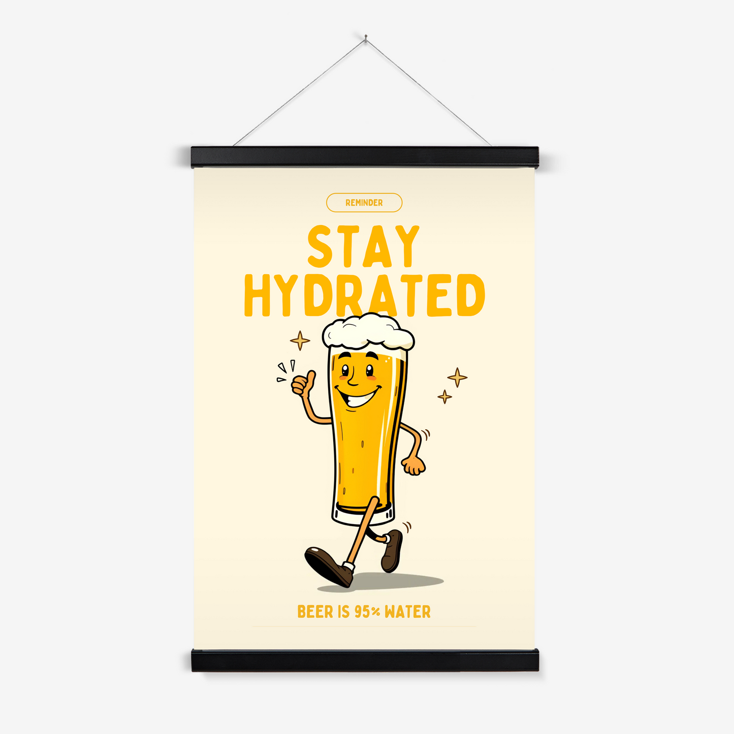 Stay Hydrated - Retro 1920's Style Beer Poster